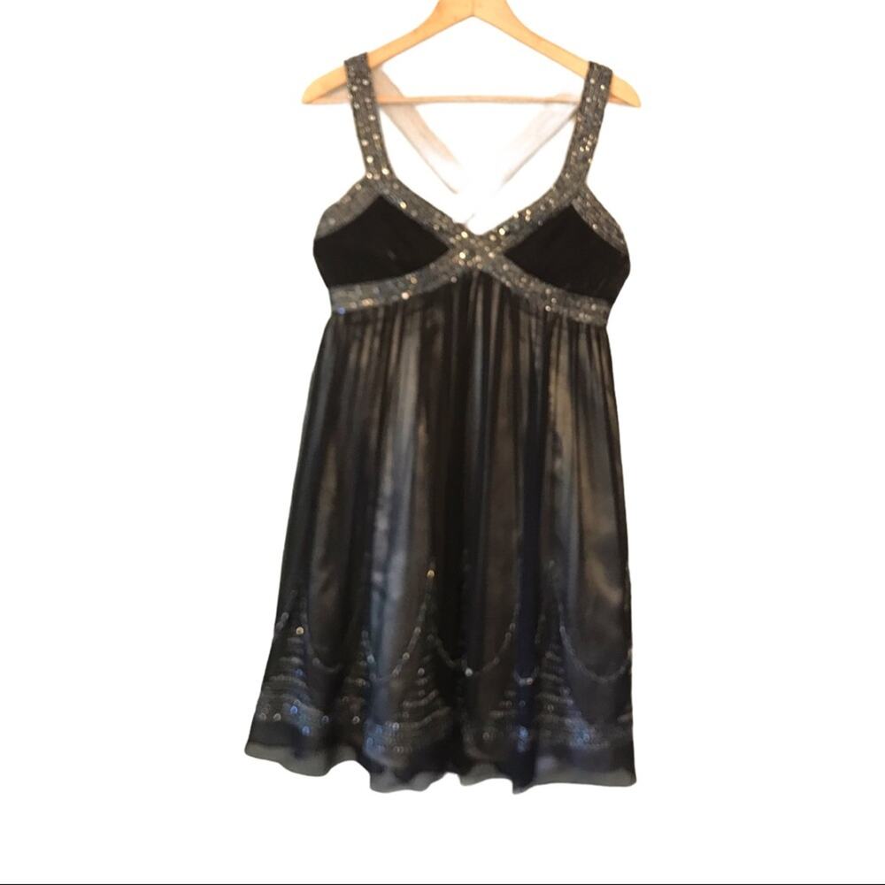 Adrianna Papell Silk Chiffon Beaded Evening Dress - Picture 3 of 9